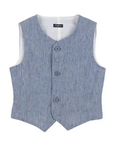 Il Gufo Babies'  Toddler Boy Tailored Vest Blue Size 5 Linen