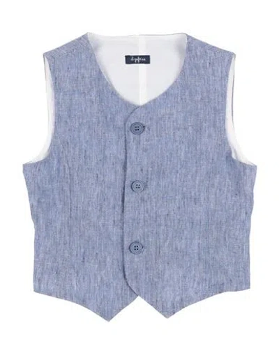 Il Gufo Babies'  Toddler Boy Tailored Vest Slate Blue Size 6 Linen