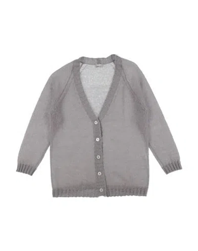 Il Gufo Babies'  Toddler Girl Cardigan Light Grey Size 6 Mohair Wool, Polyamide, Wool