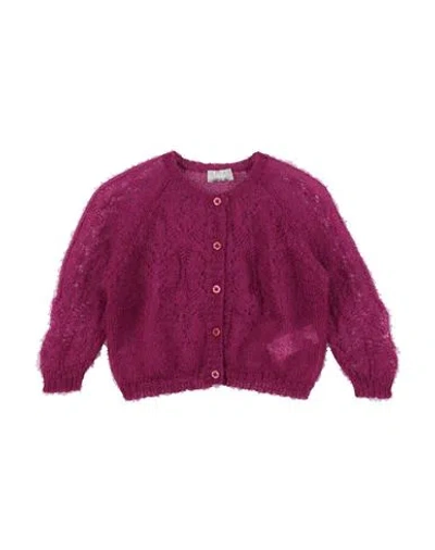 Il Gufo Babies'  Toddler Girl Cardigan Mauve Size 5 Mohair Wool, Polyamide, Wool In Pink