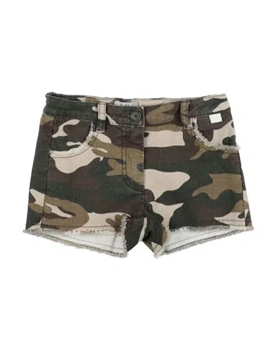 Il Gufo Babies'  Toddler Girl Shorts & Bermuda Shorts Military Green Size 6 Cotton, Linen, Elastane