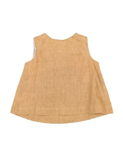 Il Gufo Babies'  Toddler Girl Top Camel Size 5 Linen In Brown