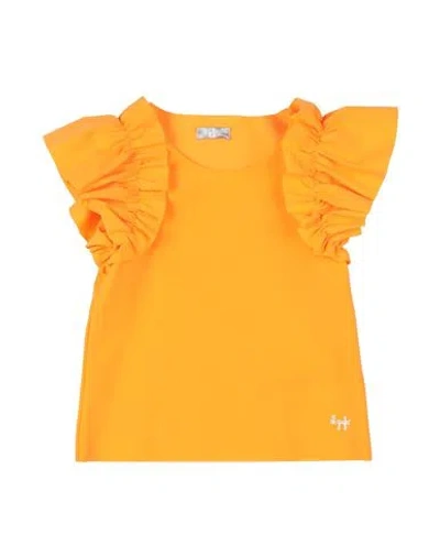Il Gufo Babies'  Toddler Girl Top Orange Size 3 Polyamide, Elastane