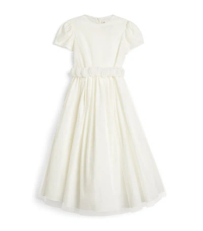 Il Gufo Kids' Tulle Belted Dress (4-12 Years) In White