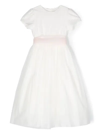 Il Gufo Kids' Tulle Bow-detail Long Dress In White
