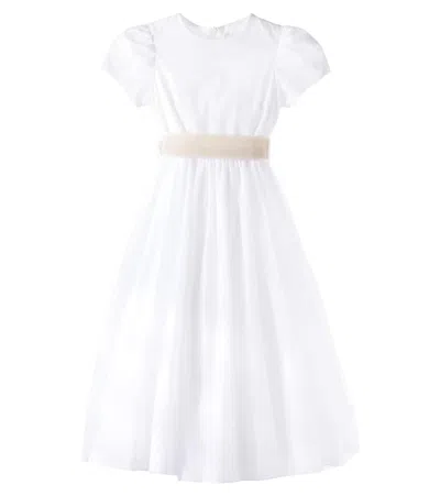 Il Gufo Kids' Tulle Dress In White