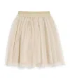Il Gufo Glitter-waistband Tulle Skirt In Beige