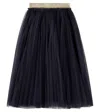 Il Gufo Glitter-waistband Tulle Skirt In Blue