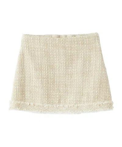 Il Gufo Tweed Mini Skirt In Nude