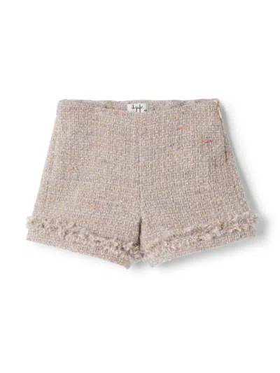 Il Gufo Kids' Tweed Shorts In Lilac