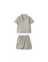Il Gufo Two Piece Linen Set In Grey In Grey