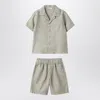 Il Gufo Two Piece Linen Set In Grey In Grey