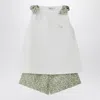 Il Gufo Two-piece White Set In Liberty Fabric