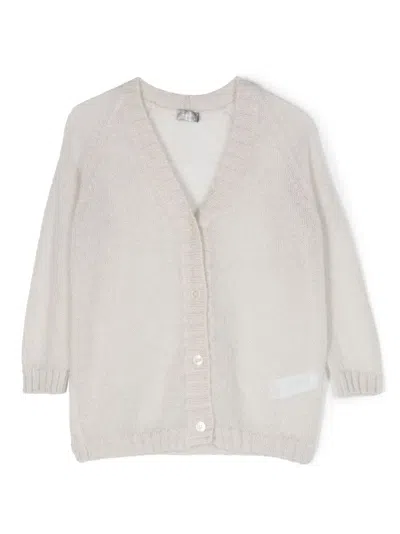 Il Gufo V-neck Buttoned Cardigan In Grau