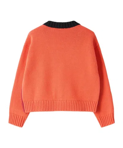 Il Gufo Kids' V-neck Cardigan In Orange