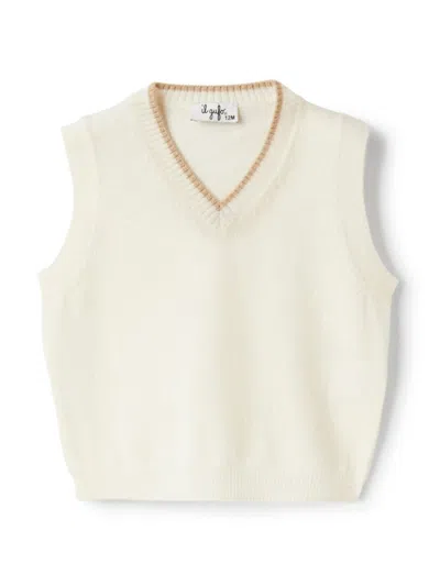 IL GUFO V-NECK KNITTED WOOL VEST