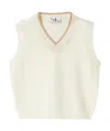 Il Gufo V-neck Knitted Wool Vest In White
