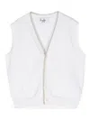 Il Gufo V-neck Ribbed-knit Vest In 白色