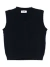 Il Gufo V-neck Sleeveless Sweater In Black