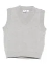 Il Gufo V-neck Sleeveless Sweater In Gray