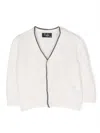 Il Gufo V-neck Wool Cardigan In Neutrals