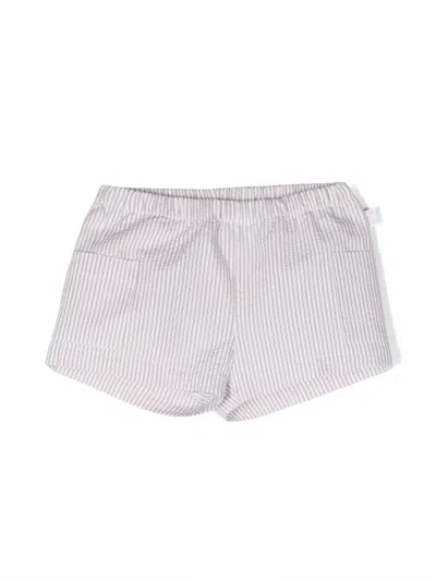 Il Gufo Babies' Vertical Stripes Shorts In Neutrals