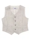 Il Gufo Striped Linen Waistcoat In Grey
