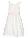 Il Gufo Belted Flared Dress In White