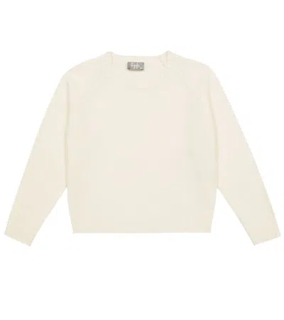 Il Gufo Kids' Virgin Wool Sweater In Milk/grey/blue