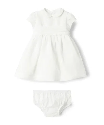 Il Gufo Babies'  Waist Belt Dress In White