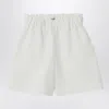 Il Gufo White Bermuda Shorts In Linen In White