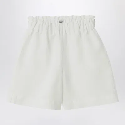 Il Gufo White Bermuda Shorts In Linen