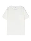 IL GUFO WHITE COTTON AND LINEN T-SHIRT