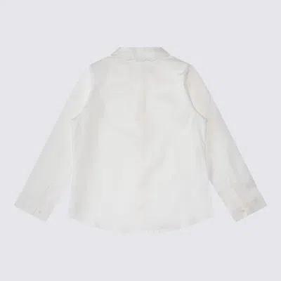 Il Gufo Kids' White Cotton Shirt In Latte