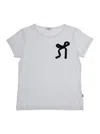 Il Gufo White Crewneck T-shirt With Bow Detail On The Front In Cotton Girl In White