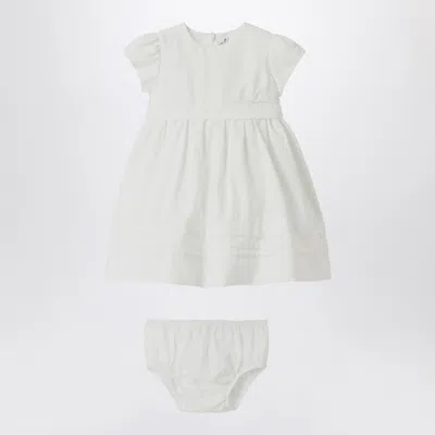 Il Gufo White Dress With Culotte In Viscose Poplin