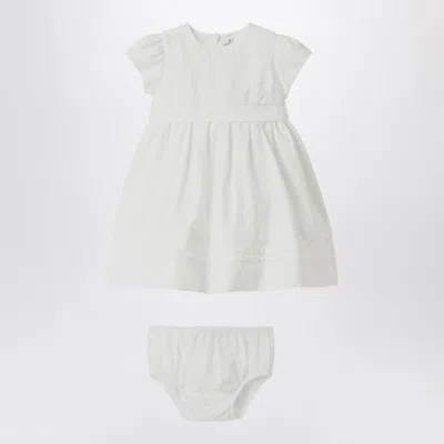 Il Gufo White Dress With Culotte In Viscose Poplin