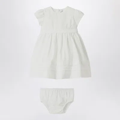 Il Gufo White Dress With Culotte In Viscose Poplin