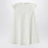 Il Gufo White Linen Dress With Ruffles In White