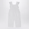 Il Gufo White Linen Overall With Ruffles