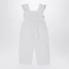 Il Gufo White Linen Overall With Ruffles In White