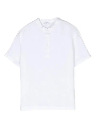 Il Gufo Kids' White Linen Shirt With Mandarin Collar