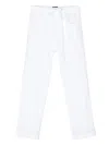 IL GUFO WHITE LINEN TROUSERS WITH DRAWSTRING