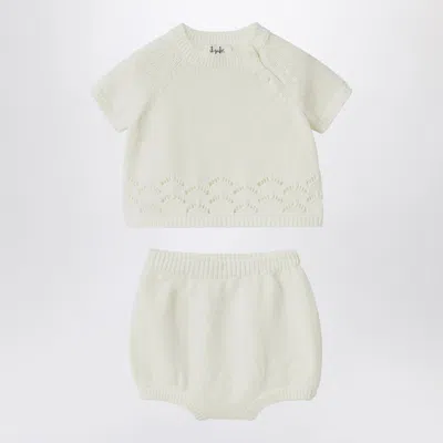 Il Gufo White Milk Set In Organic Cotton