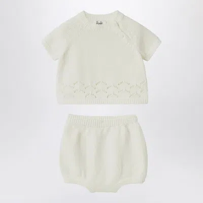 Il Gufo White Milk Set In Organic Cotton In Yellow