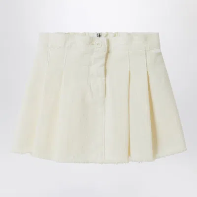 Il Gufo White Milk Skirt In Denim