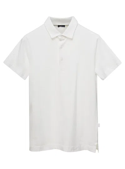 Il Gufo White Polo With Classic Collar In Cotton Baby