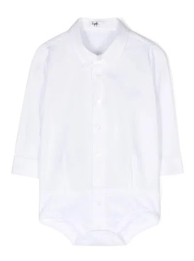 Il Gufo Kids' White Romper With Buttons In Stretch Cotton Baby