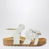 Il Gufo White Sandal With Applied Flowers In White