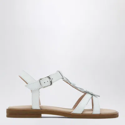 Il Gufo Kids' White Sandal With Applied Flowers